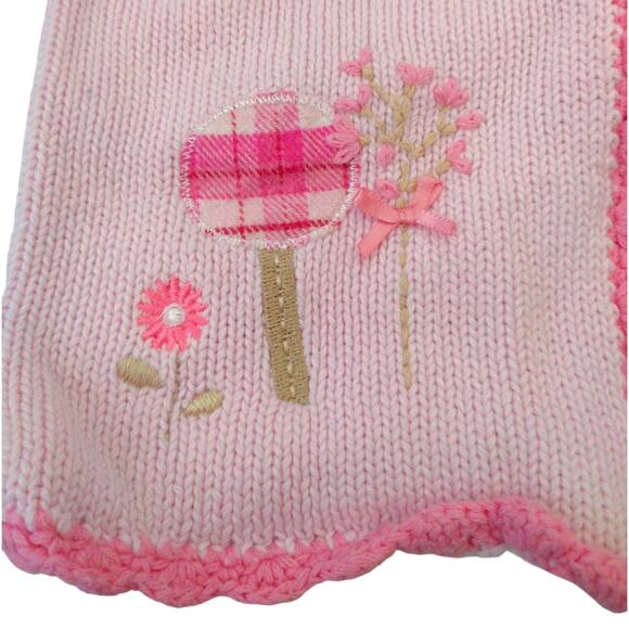 Baby Girls Pink Embroidered Sweater with Crocheted Accents size 6-9mo - Picture 5 of 5